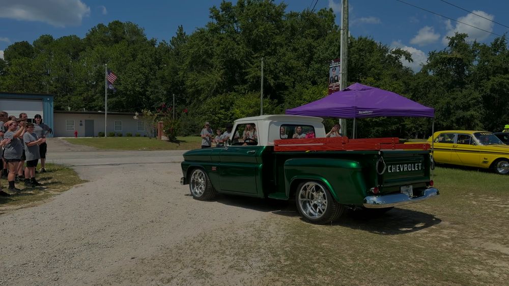 Green Chevy C10 pickup