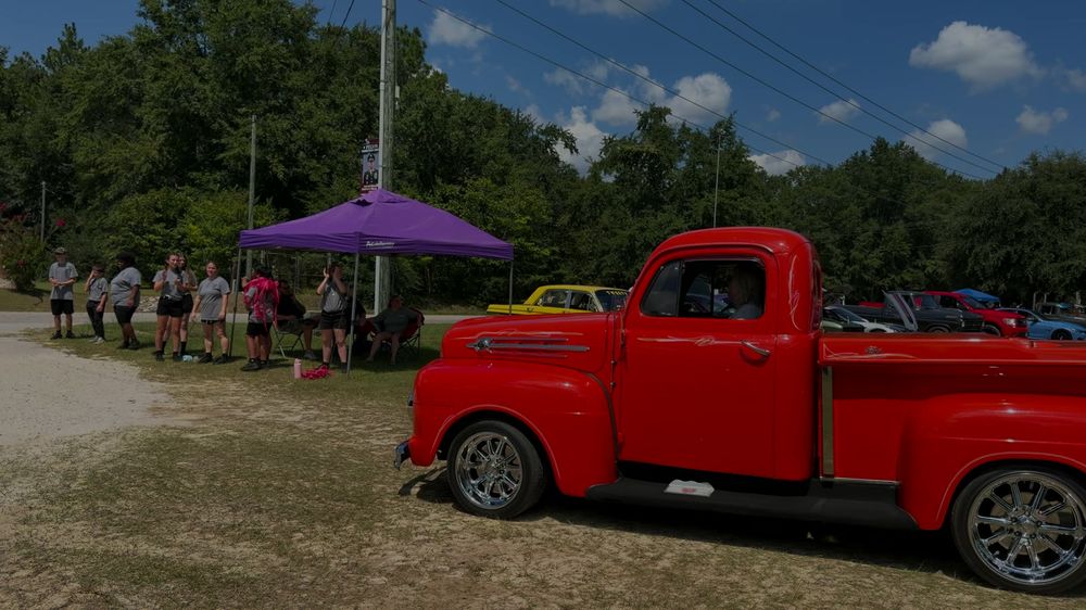 Red Ford F1 pickup